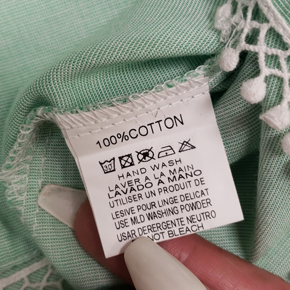 Blouse grifflin paris long sleeve green blouson - Picture 8 of 8